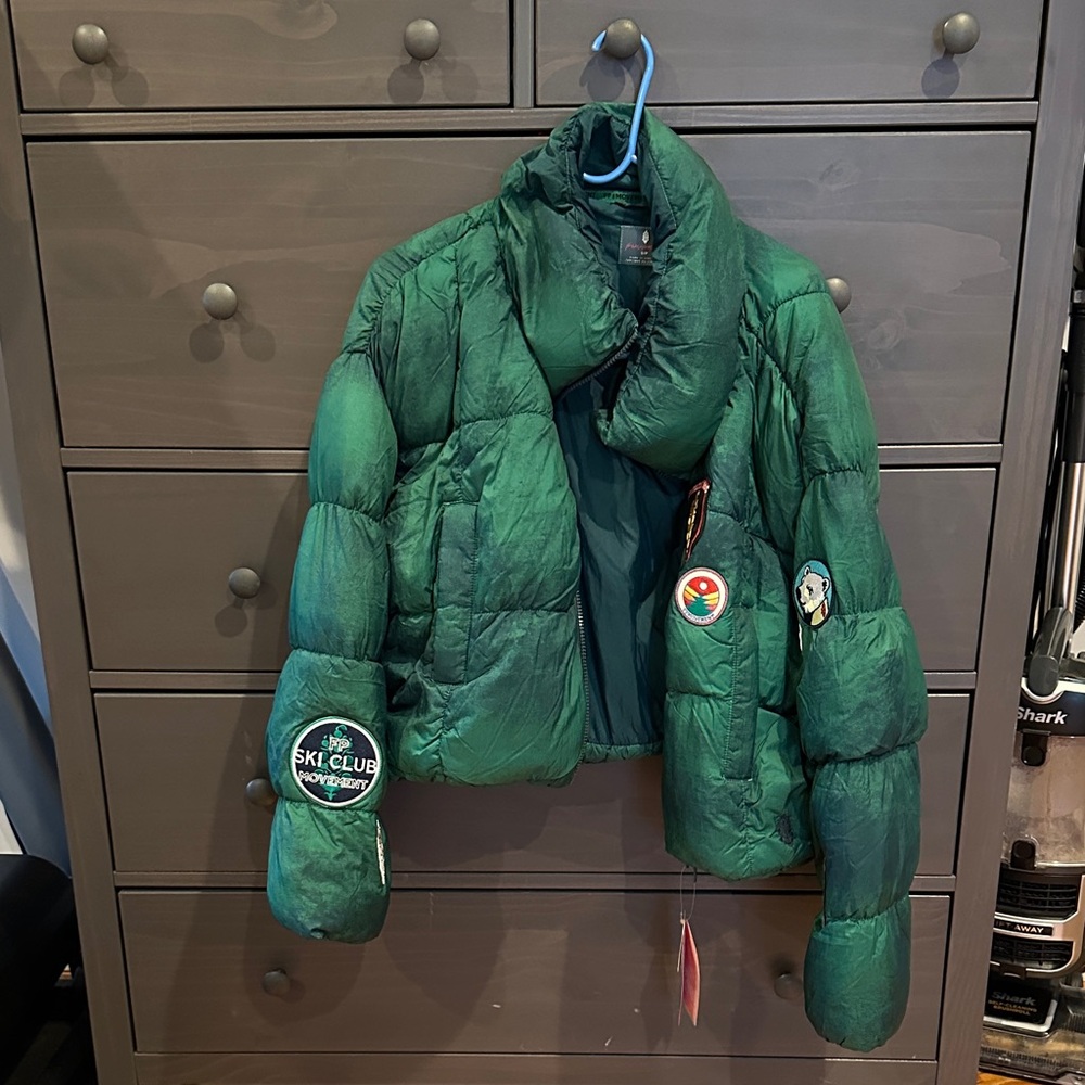 Free People Green Puffer Jacket